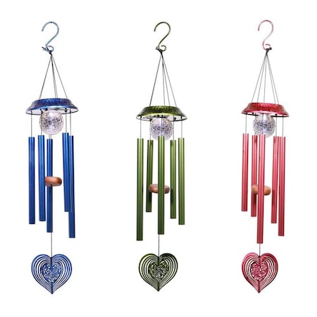 Clean All 35 in. Assorted Color Glass & Metal Wind Chime, 6PK CL3313715